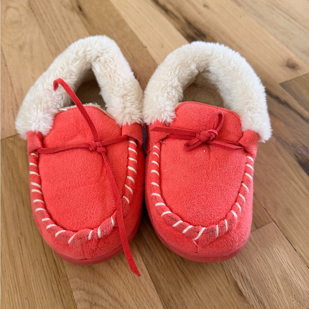Cozy Red Moccasin Slippers
